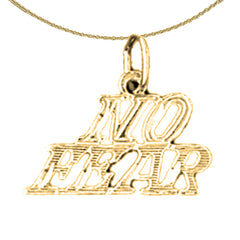 Anhänger mit dem Spruch „No Fear“ aus 14 Karat oder 18 Karat Gold