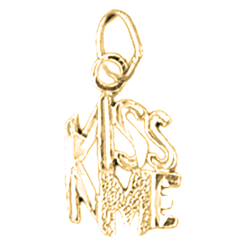 14K or 18K Gold Kiss Me Saying Pendant