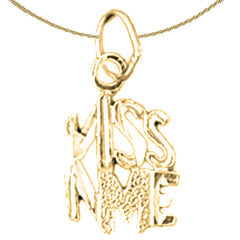 14K or 18K Gold Kiss Me Saying Pendant