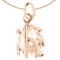 14K or 18K Gold Kiss Me Saying Pendant