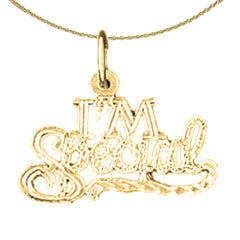 Anhänger mit der Aufschrift „I’m Special“ aus 14-karätigem oder 18-karätigem Gold