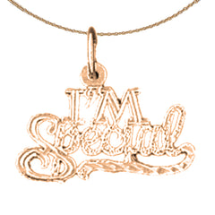 Anhänger mit der Aufschrift „I’m Special“ aus 14-karätigem oder 18-karätigem Gold