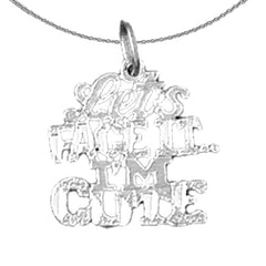 14K or 18K Gold Let's Face ItàI'm Cute Saying Pendant