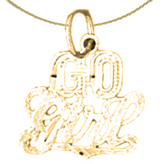 Anhänger mit „Go Girl“-Spruch aus 14 Karat oder 18 Karat Gold