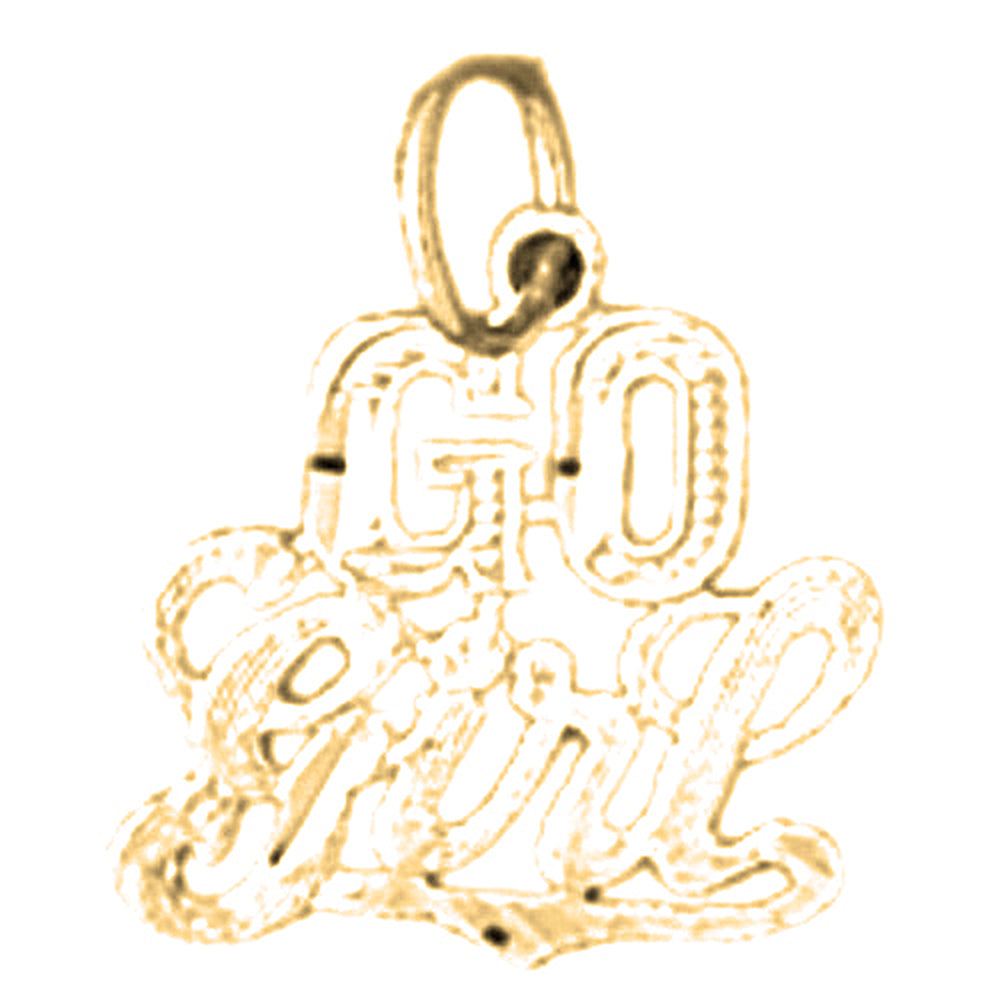 14K or 18K Gold Go Girl Saying Pendant