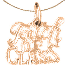 14K or 18K Gold Touch of Class Saying Pendant