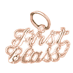 14K or 18K Gold First Class Saying Pendant