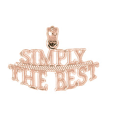 14K or 18K Gold Simply The Best Saying Pendant