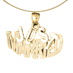 14K or 18K Gold Just Married Saying Pendant