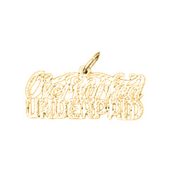 14K or 18K Gold Overworked, Underpaid Saying Pendant