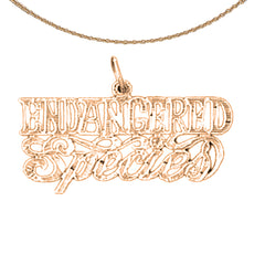 14K or 18K Gold Endangered Species Saying Pendant