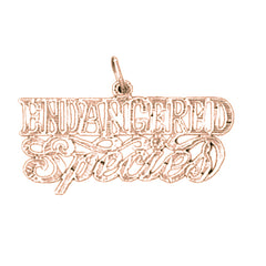 14K or 18K Gold Endangered Species Saying Pendant