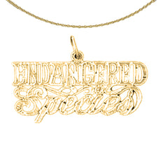 14K or 18K Gold Endangered Species Saying Pendant