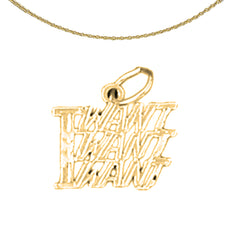 Anhänger mit der Aufschrift „I Want I Want I Want“ aus 14 Karat oder 18 Karat Gold