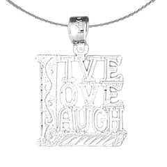 Anhänger mit Spruch „Live Love Laugh“ aus 14 Karat oder 18 Karat Gold