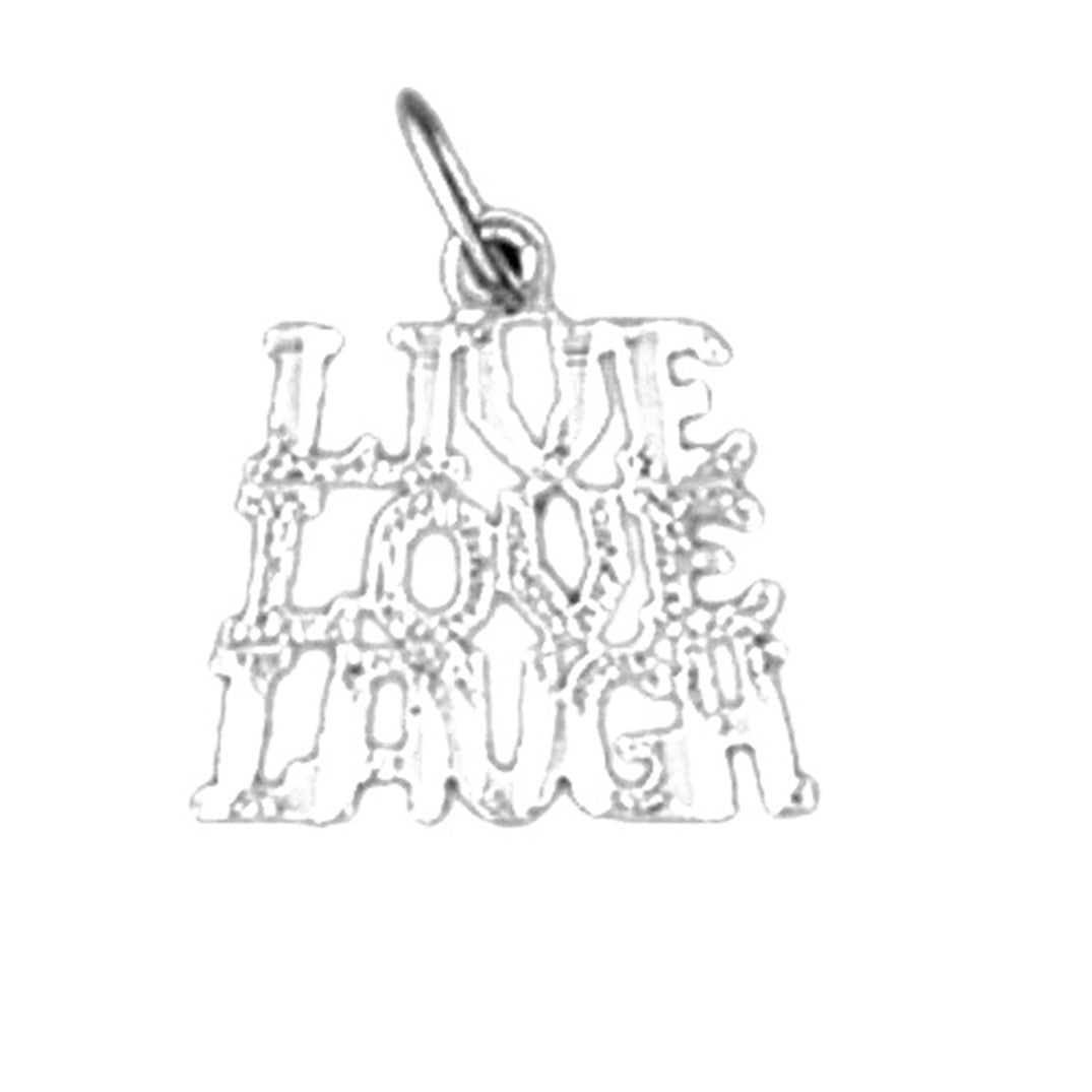 14K or 18K Gold Live Love Laugh Saying Pendant