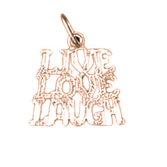 14K or 18K Gold Live Love Laugh Saying Pendant