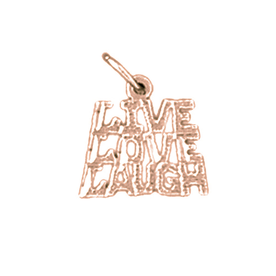 14K or 18K Gold Live Love Laugh Saying Pendant