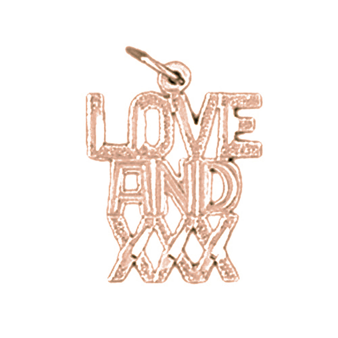 14K or 18K Gold Love And XXX Saying Pendant