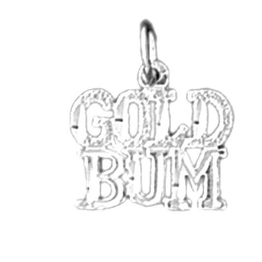 14K or 18K Gold Gold Bum Saying Pendant