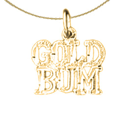 14K or 18K Gold Gold Bum Saying Pendant