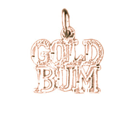 14K or 18K Gold Gold Bum Saying Pendant