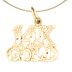 14K oder 18K Gold Gold Spruch Anhänger