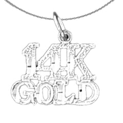 14K oder 18K Gold Gold Spruch Anhänger