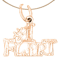 14K or 18K Gold #1 Flirt Saying Pendant