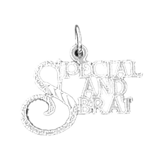 14K or 18K Gold Special And Brat Saying Pendant
