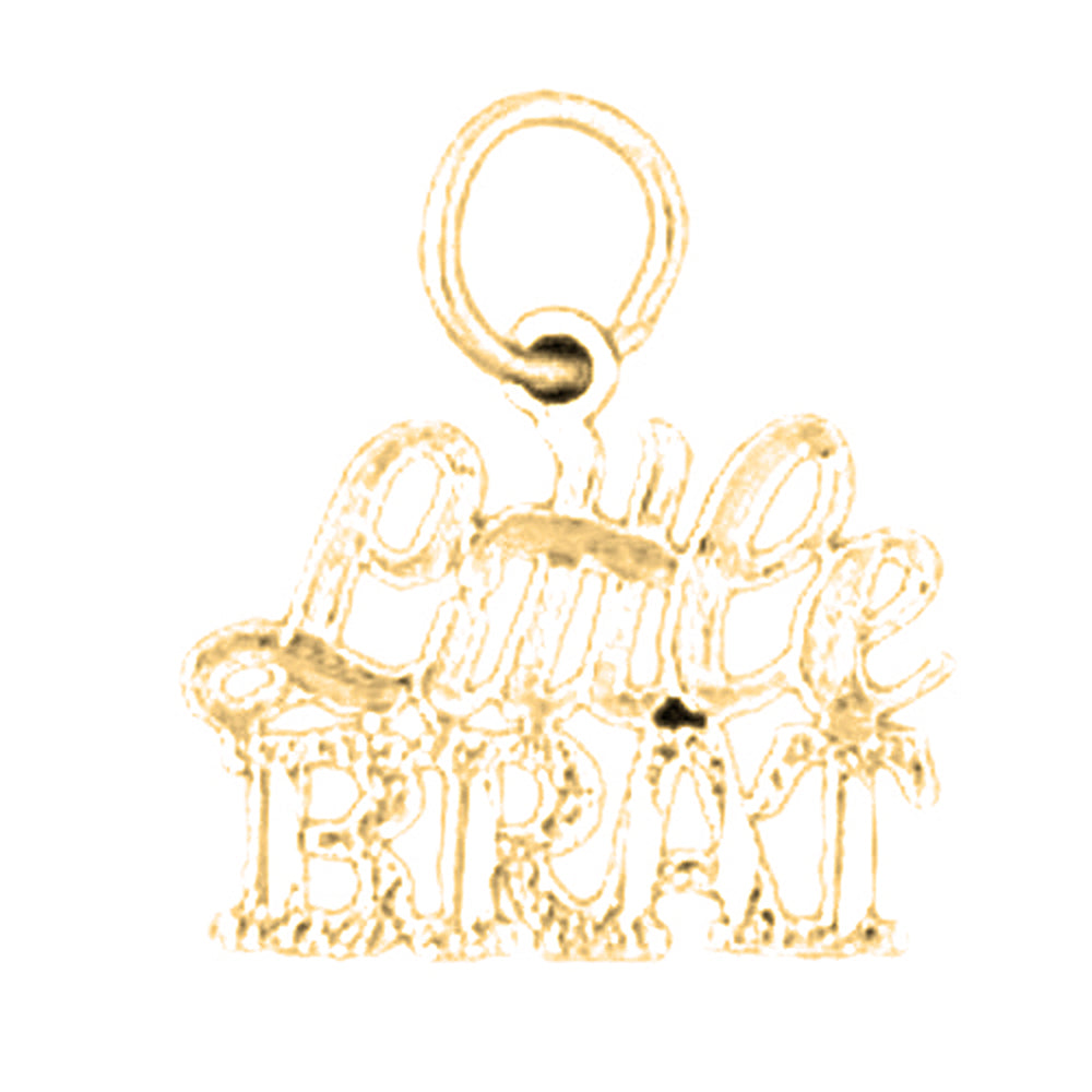 14K or 18K Gold Little Brat Saying Pendant