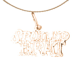 Anhänger mit Spruch „Spoiled Brat“ aus 14-karätigem oder 18-karätigem Gold