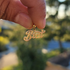 14K or 18K Gold Brat Saying Pendant