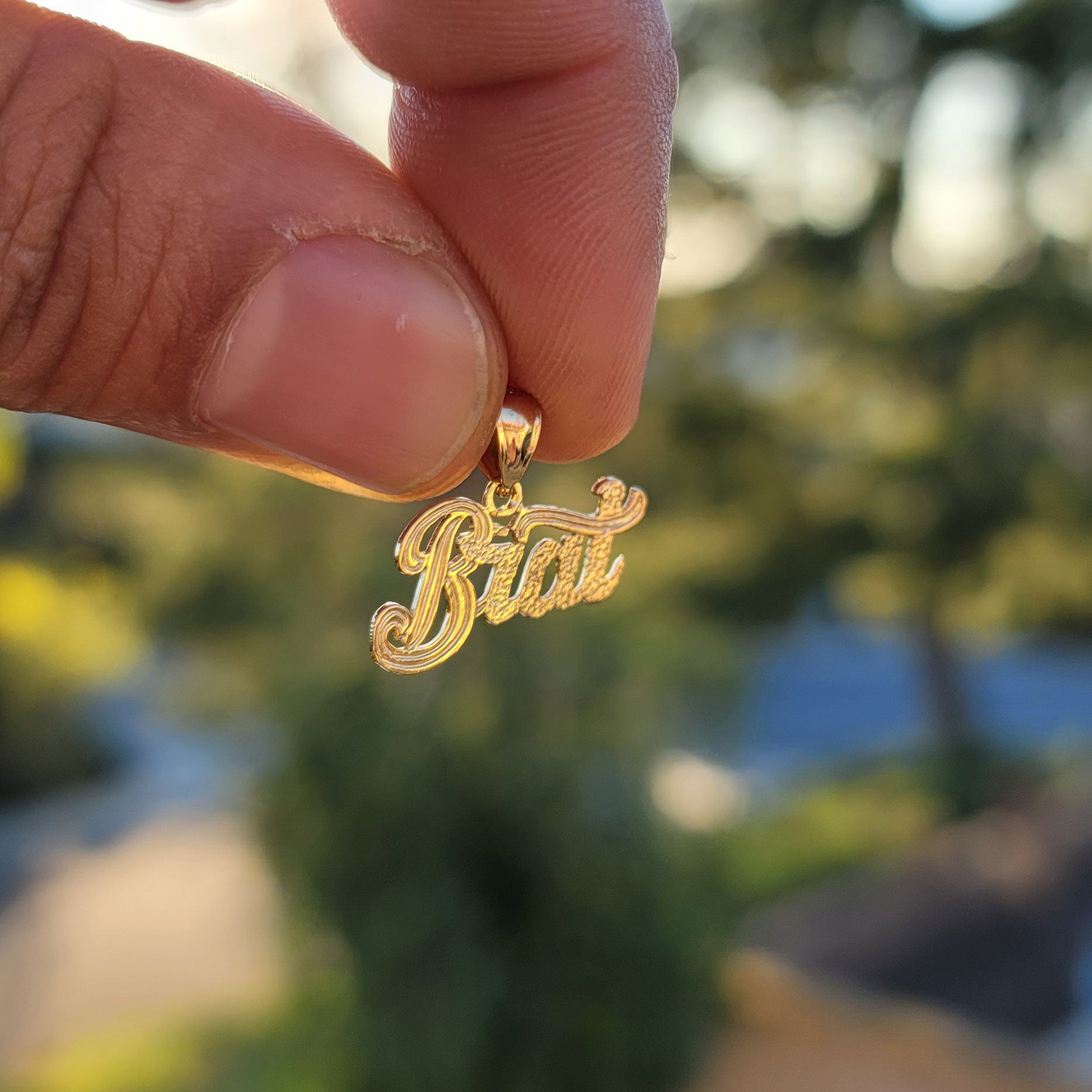 14K or 18K Gold Brat Saying Pendant