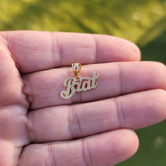 14K or 18K Gold Brat Saying Pendant