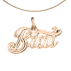 14K or 18K Gold Brat Saying Pendant