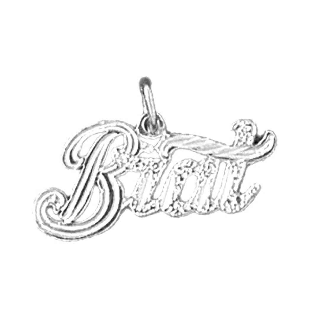 14K or 18K Gold Brat Saying Pendant