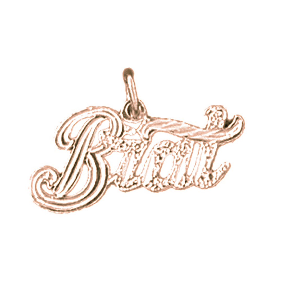 14K or 18K Gold Brat Saying Pendant