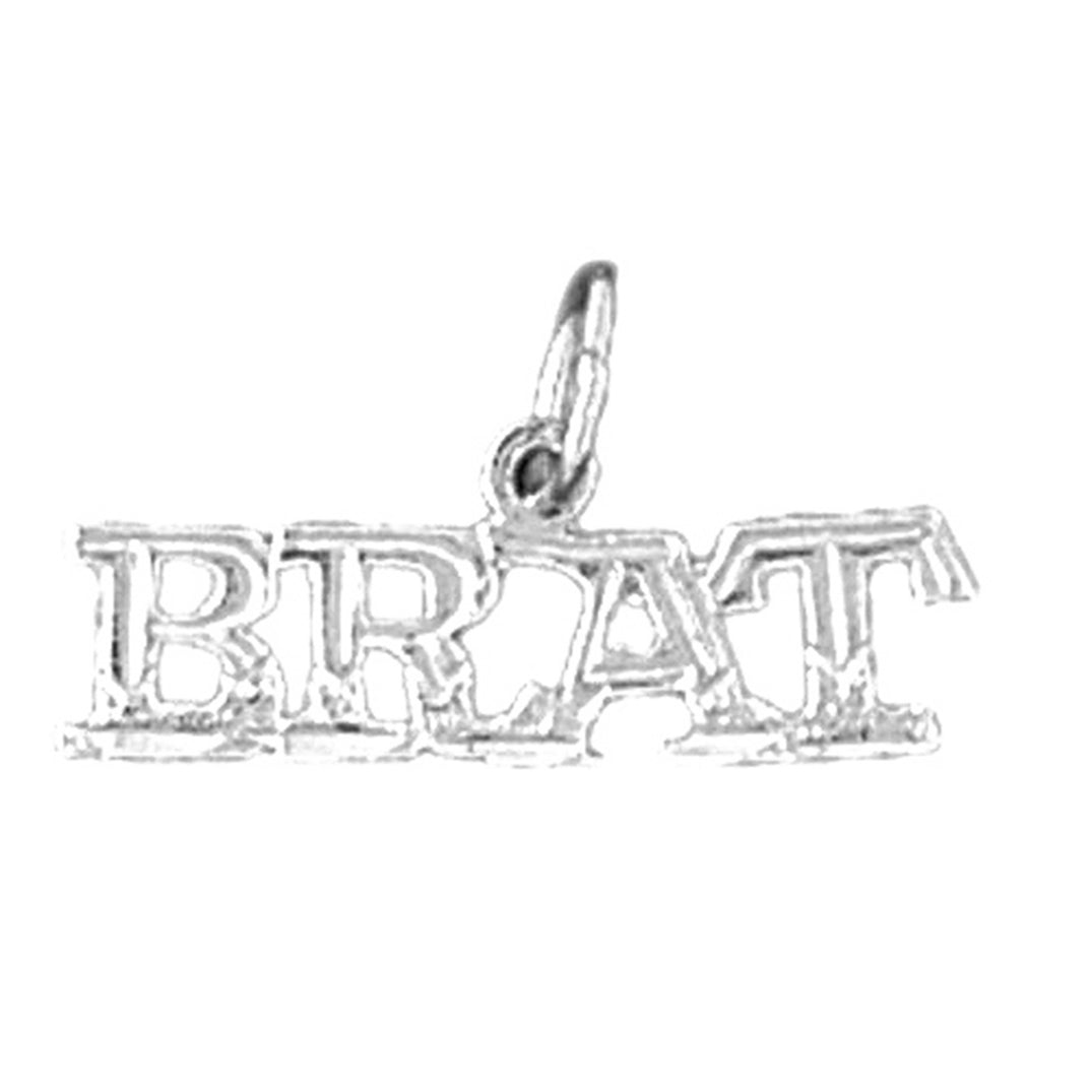 14K or 18K Gold Brat Saying Pendant