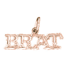 14K or 18K Gold Brat Saying Pendant