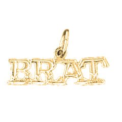 14K or 18K Gold Brat Saying Pendant