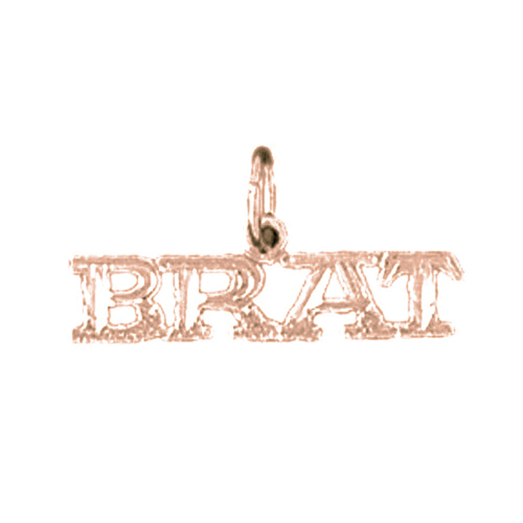 14K or 18K Gold Brat Saying Pendant