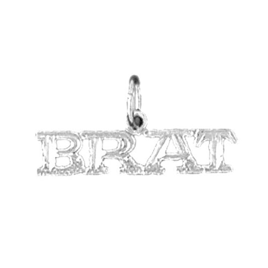 14K or 18K Gold Brat Saying Pendant