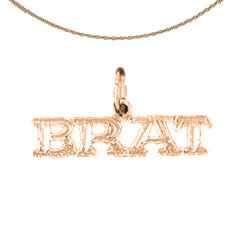 14K or 18K Gold Brat Saying Pendant