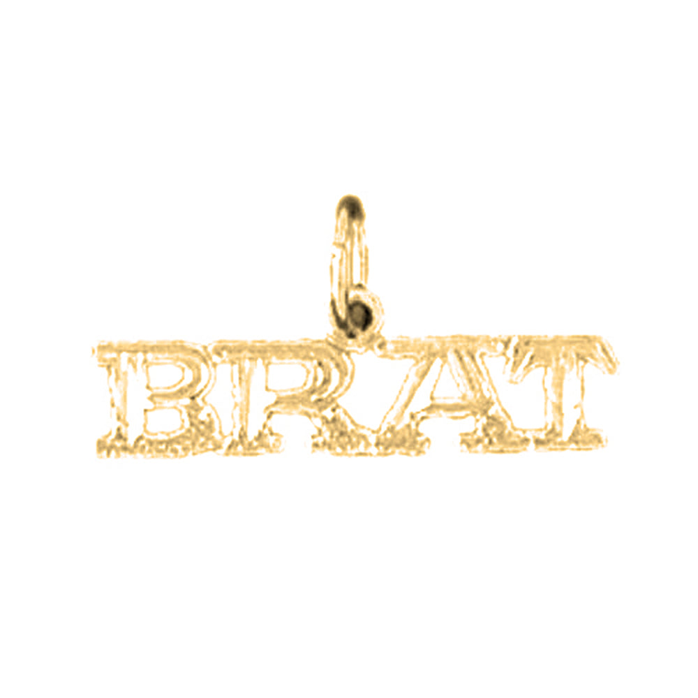 14K or 18K Gold Brat Saying Pendant