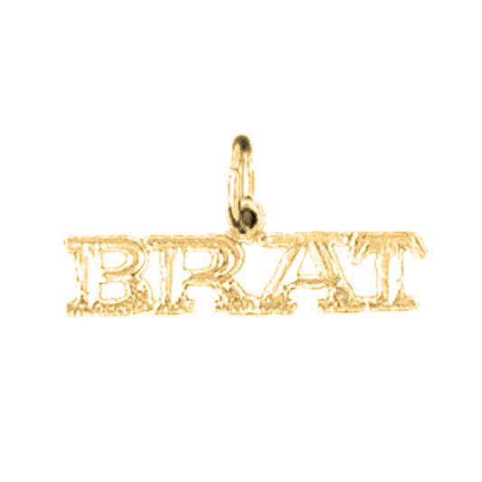 14K or 18K Gold Brat Saying Pendant