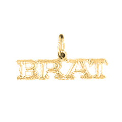 14K or 18K Gold Brat Saying Pendant