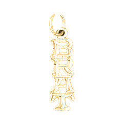 14K or 18K Gold Brat Saying Pendant