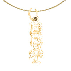 14K or 18K Gold Brat Saying Pendant