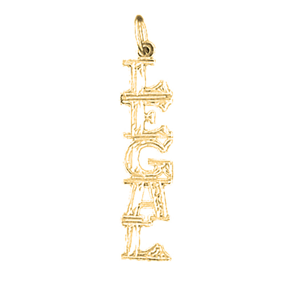 14K or 18K Gold Legal Saying Pendant